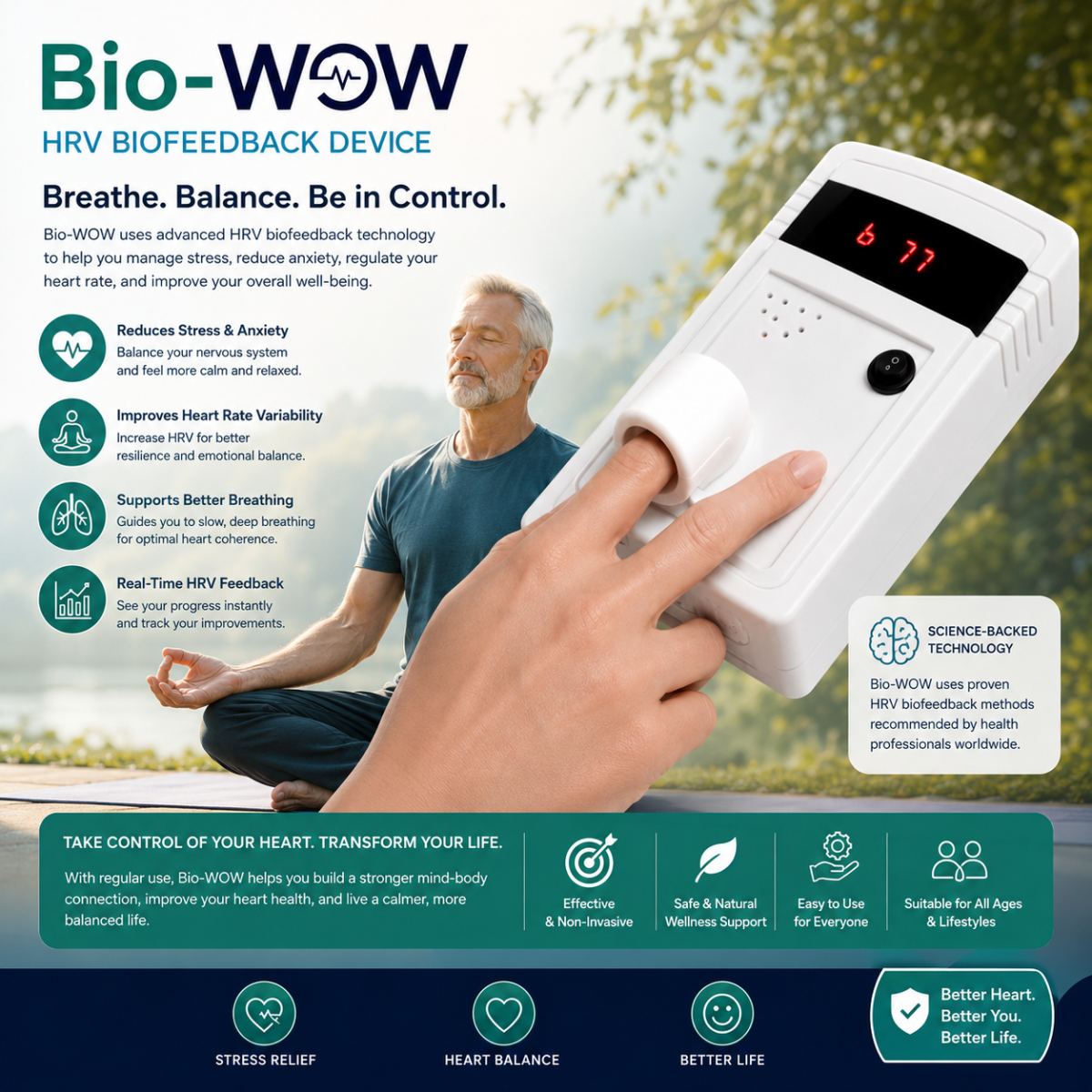 Bio-WOW : بیوفیدبک قلبی تنفسی
